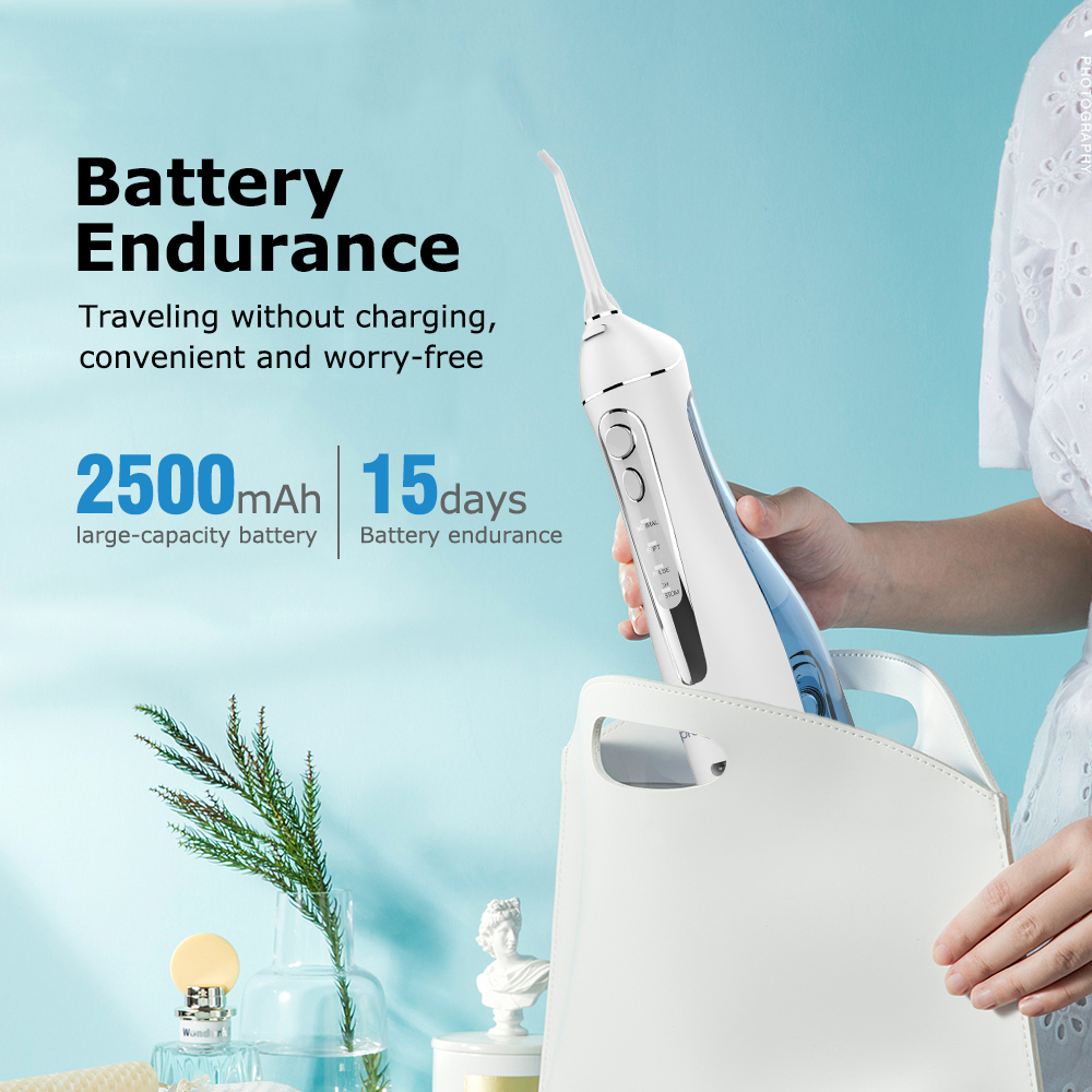 

Newest Queenwill Oral Irrigator 4 Modes Portable Water Dental Flosser USB Rechargeable Water Floss Teeth Cleaner IPX7 Waterproof