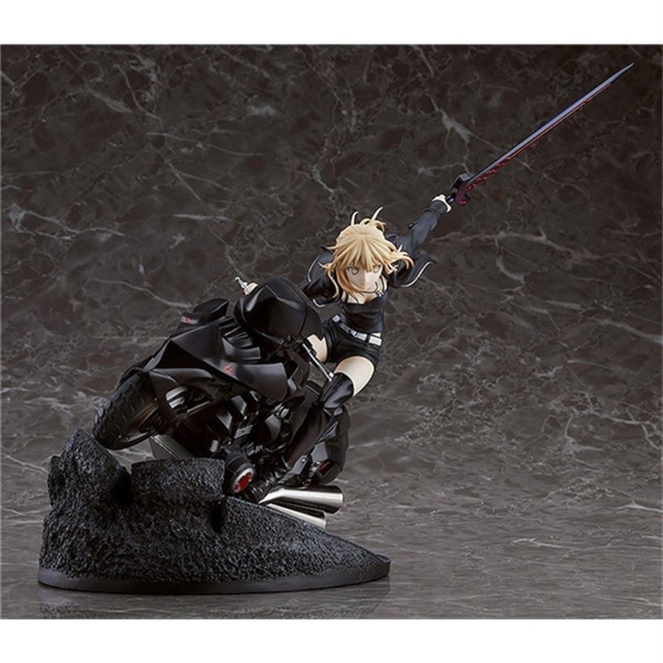 

Lensple Anime Fate Grand Order Saber Altria Pendragon with Motorcycle 1/8 Scale PVC Black Saber Action Figure Collectible Model T2249a, Without box