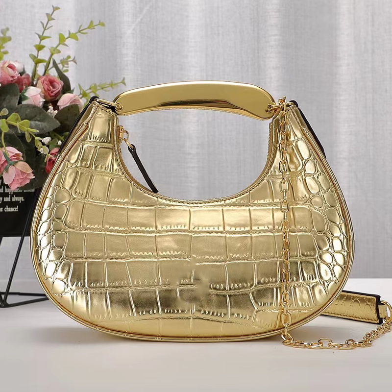 

Design Shoulder Bag Retro Crocodile Pattern Leather Large Capacity Ladies New Handbag Fashion Multifunctional Hardware Chain Crossbody Bag, Lavender