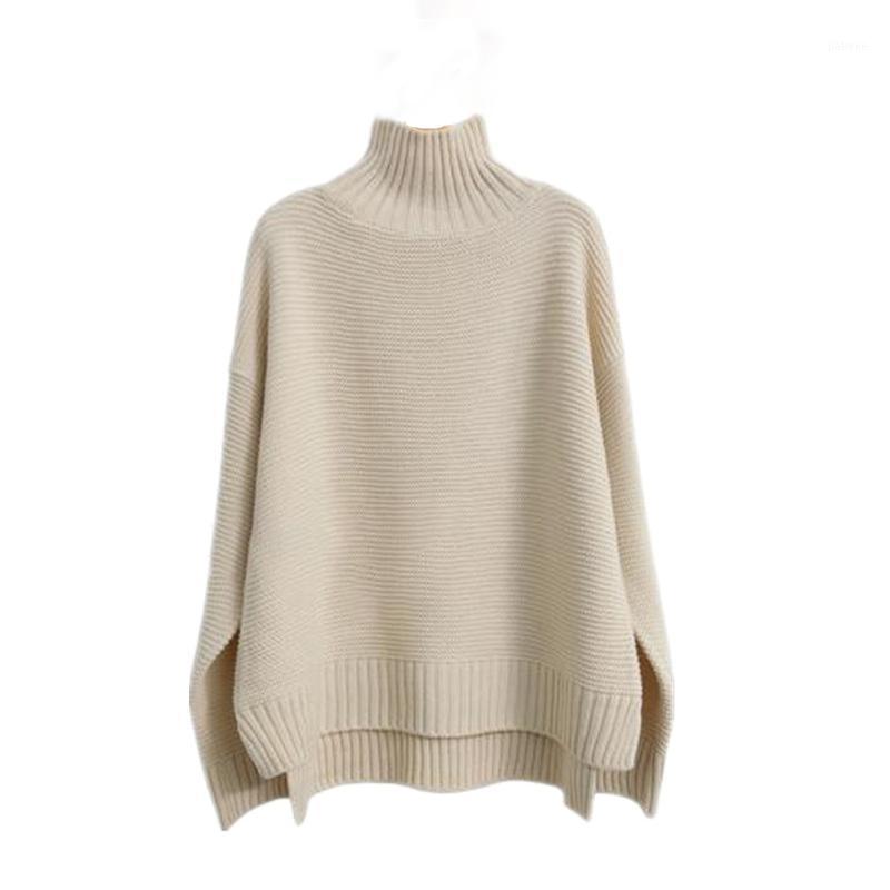 

Women's Sweaters Cashmere Sweater Autumn Winter Women High Neck Thick 100%wool Lazy Loose Knit Pullover Bottoming Shirt Customiza, Gray