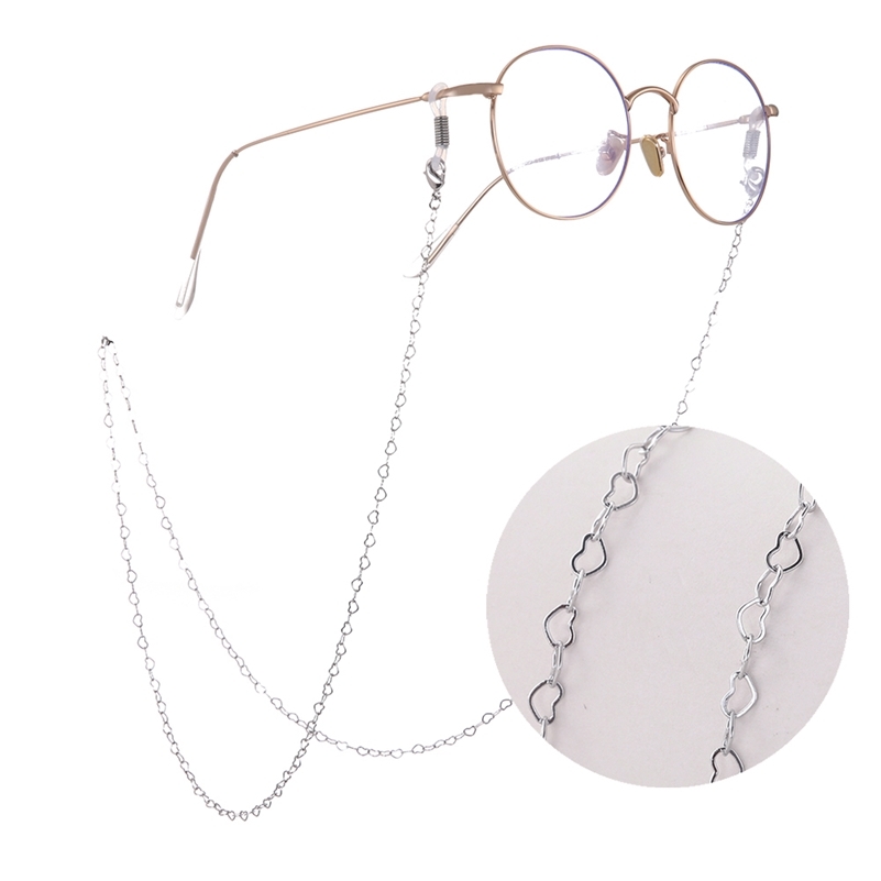

Heart Glasses Chain Cord Holder Neck Strap Rope Eyeglasses Gold Color Silvery Lanyard for Women Reading Glass Sunglasses 220615