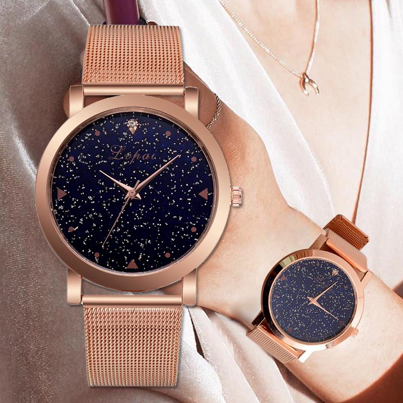 

Wristwatches Starry Women Watches Steel Quartz Ladies Rose Bracelet Watch Casual Clock Lovers Girl Wristwatch Relogio WatchesWristwatches Wr, Brown