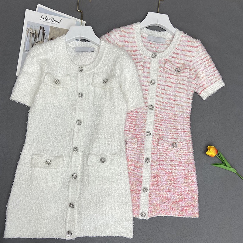 

2022 NWT Authentic Self Portrait Pink Ombre Knit Mini Dress s, White