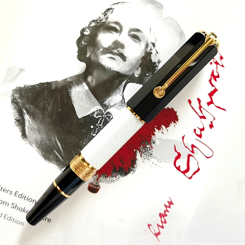 

Limited Edition Writer William Shakespeare Rollerball Pen Gel Pen Unique Design Writing Office School Stationery With Serial Number, As picture shows