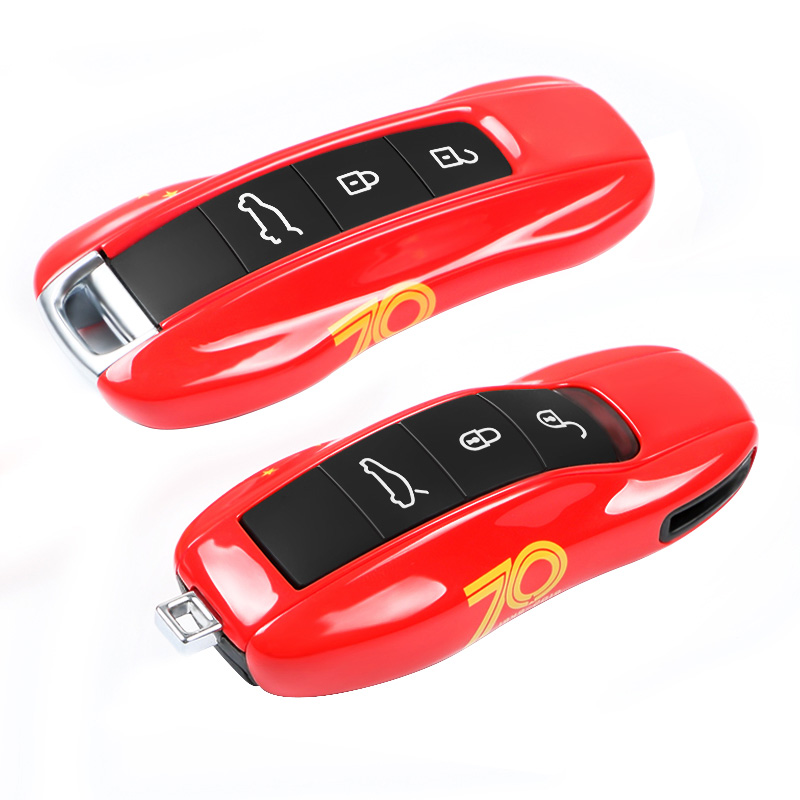 

ABS Remote Car Key Case Cover For Porsche Cayenne Panamera Macan Cayman 718 70th Anniversary Key Cover Key Bag Wallet Holder