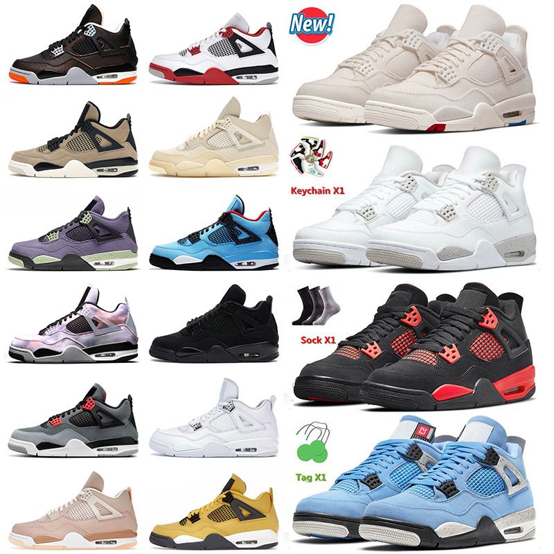 

Top OG Jumpman 4 4s IV Mens Basketball Shoes Red Thunder University Blue Canvas White Oreo Zen Master Infrared Men Women Trainers Sneakers 36-47, D21 lightning 40-47