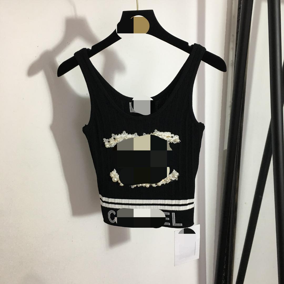 

706 2022 Milan Runway Spring Summer Brand Same Style Sweater Sleeveless Black White Striped Pullover High Quality Womens qian