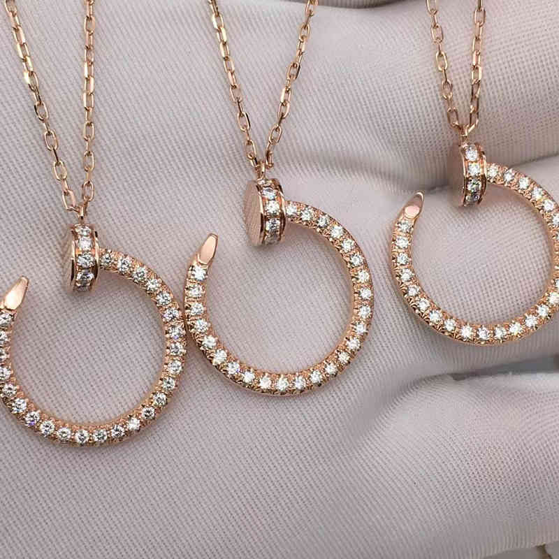 

designer Compare with the original CKajia nail Necklace female rose gold full diamond hook clavicle chain star same style