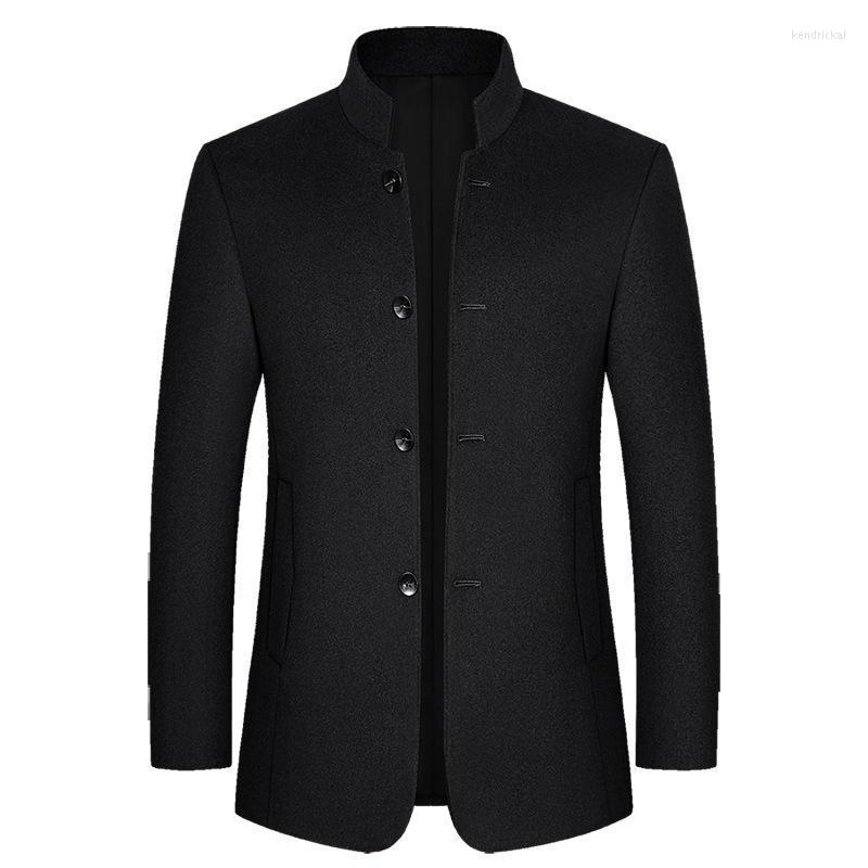 

Men's Wool & Blends 2022 Stand Collar Elegant Mantau Hivert Homme Kend22, Black