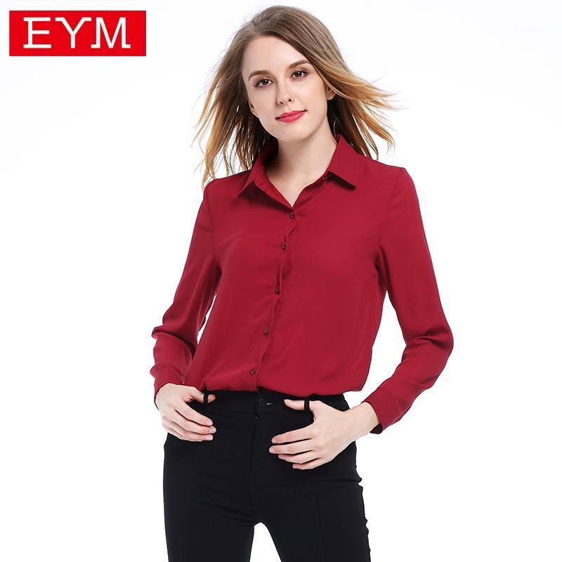 

Women Shirts Blouses Plus Size Long Sleeve Stand Collar Elegant Ladies Chiffon Blouse Fashion Office Tops Chemise Femme Women, 163202