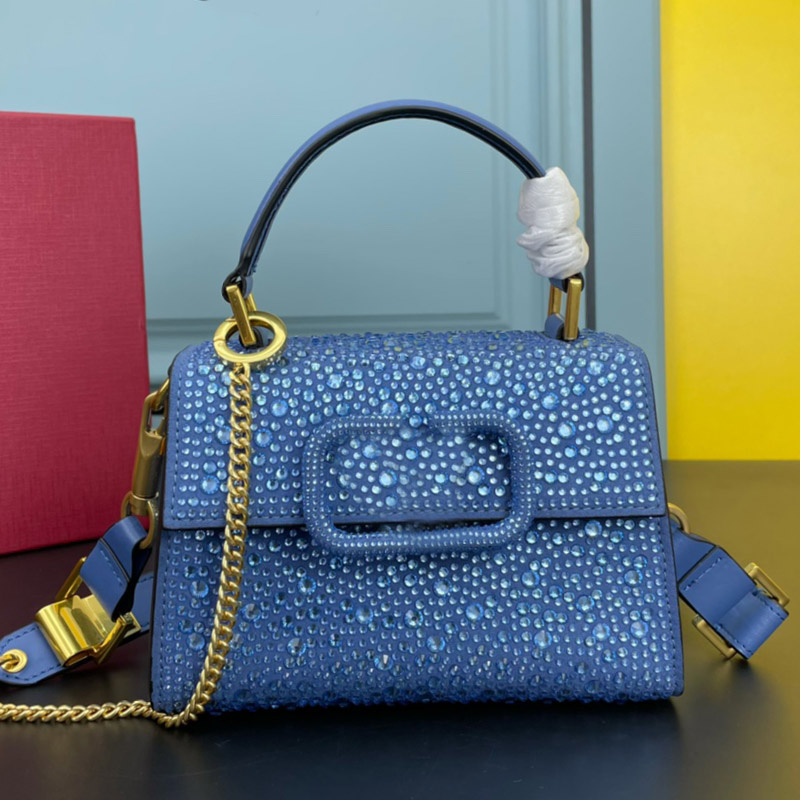 

Diamonds Totes Purse Shoulder Bag Crossbody Bags High Quality Adjustable Chain Leather Strap Women Vintage Metal Letter Magnetic Buckle Flap Handbags Wallet, Box