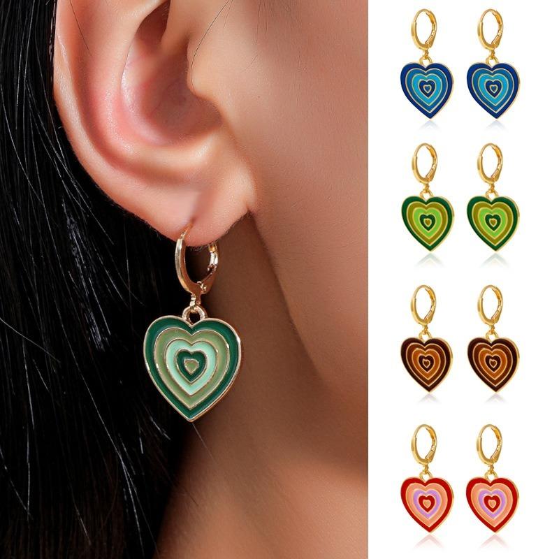 

Dangle & Chandelier Fashion Women's Retro Simple Love Oil Drop Crystal Diamond Earrings Nails Pendant Jewelry Girl Princess Banquet Part