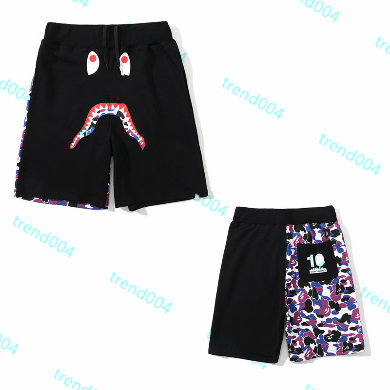 

High Quality Apes Men's Shorts Japanese Shark ape head Luminous camo Star galaxy Spots Men and women couples with the same 100% Cotton shorts 2-3, 1 pcs buttons
