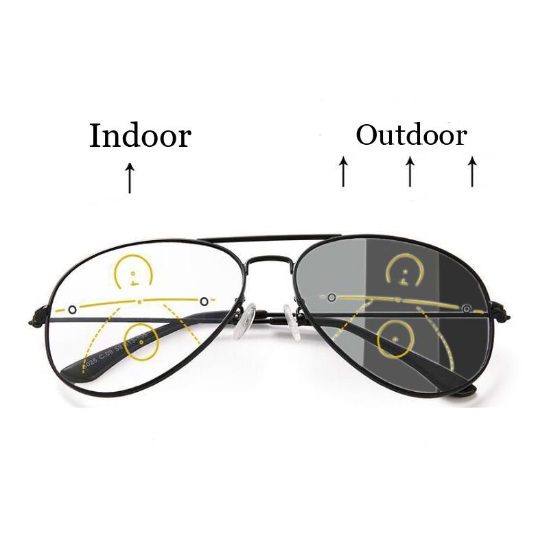 

Sunglasses Ultra Light Sun Pochromic Reading Glasses Men Progressive Multifocal Presbyopia Outdorr Soprts Metal Full Frame 1.50 2.5