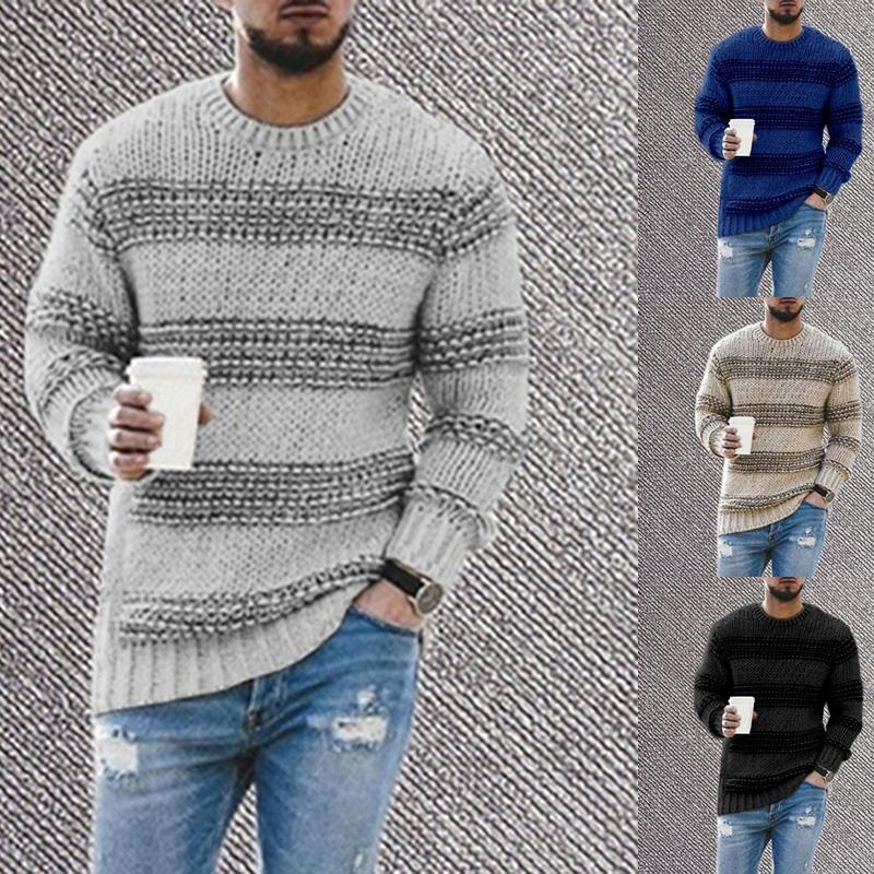 

Men' Sweaters Fashion Winter Sweater Men Warm O-Neck Mens Slim Fit Pullover Classic Sweter Knitwear ClothingMen, Black
