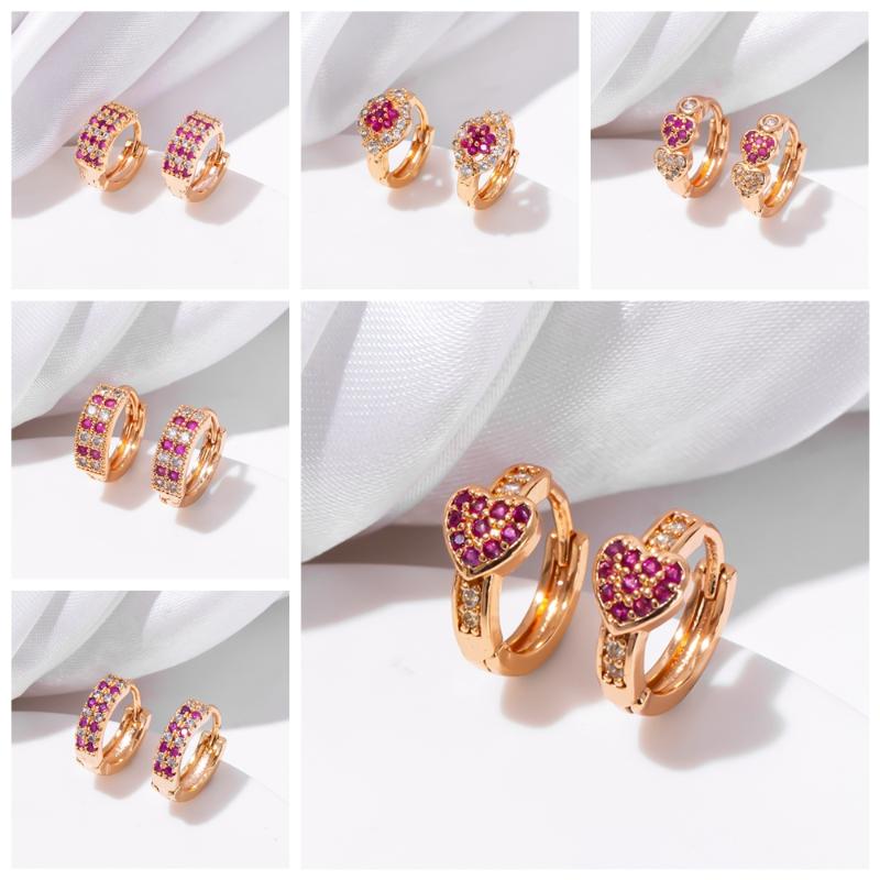 

Hoop & Huggie ESSFF Wholesale Jewelry For Women Mens CZ Rhinestone Gold Small Earrings Heart Earring Square Design Delicate Circle Earing