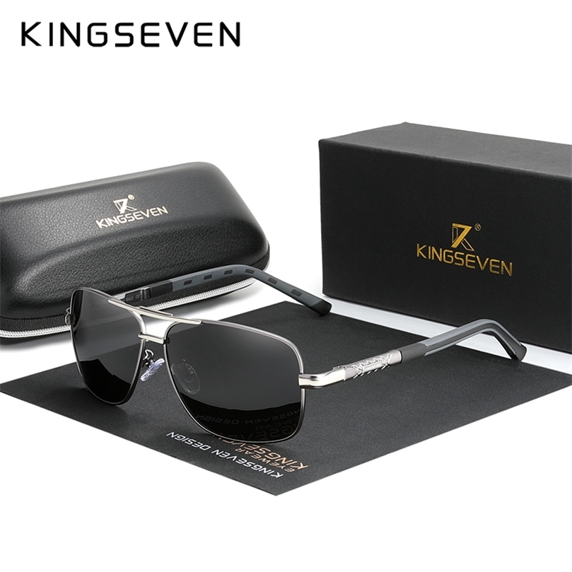 

KINGSEVEN Brand Polarized Sunglasses Men Fashion Sun Glasses Fishing Square Driving Eyewear Goggles Shades With Accessories 220616