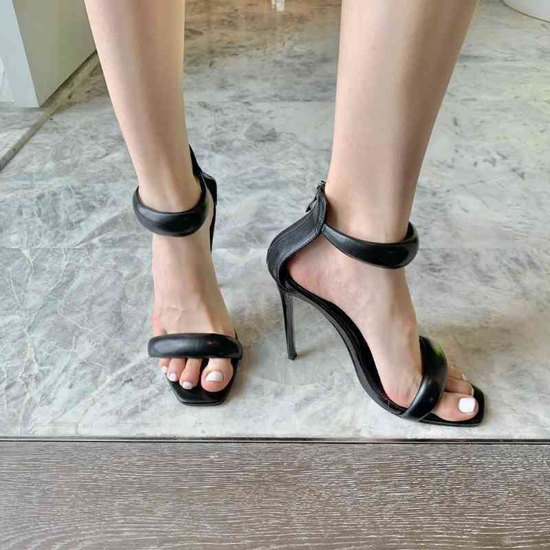 

Women Sandals Dress Shoes Pumps Designer Luxury Leathe Square Head Giigh Heels Simple Wedding Party 220606 220512, Black