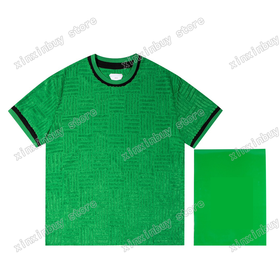 

22ss Men Women Designers t shirts tee Paris Towel fabric Triangle label cotton short sleeve Crew Neck Streetwear xinxinbuy yellow white green S-2XL