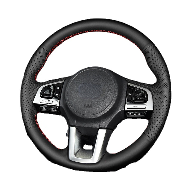 Cubierta de volante de cuero de cuero cosido a mano de bricolaje personalizado para accesorios para automóviles interiores de Legacy Subaru Forester Outback
