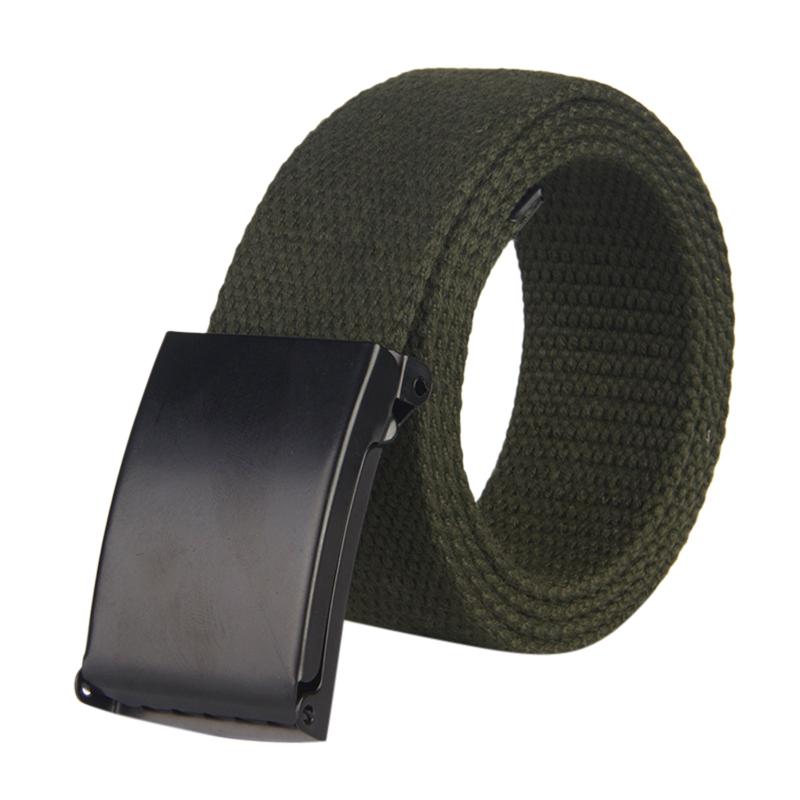 

Belts Canvas Belt Men Women Fashion Waist Pants Anti Allergy Students Sport Military Training Waistband 110x3.5cm, Black