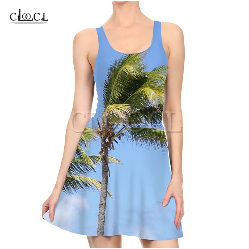 

Sandy Beach Women Plant Palm Tree 3D Print Dress Women Summer Casual Sleeveless Fashion Party Dresses Vestidos 220617