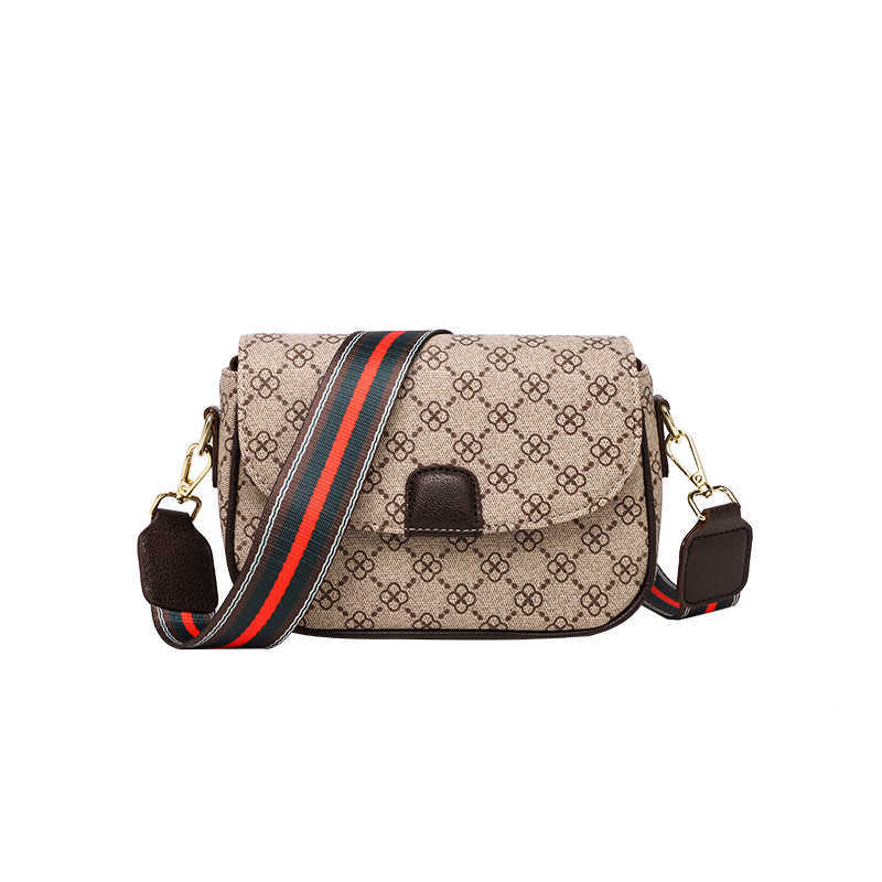 

Shoulder Bags Women Fashion New Messenger Print Small Square Bags Underarm Bag Wide Webbing, Grey