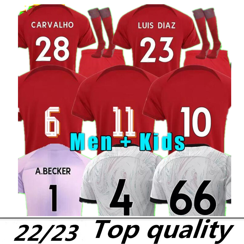 

XXXL 4XL 22 23 Soccer jersey 2022 2023 Carvalho Mohamed Diogo KEITA Luis DIaz football kids kit uniforms Minamino Alexander Arnold Origi Alisson goalkeeper away
