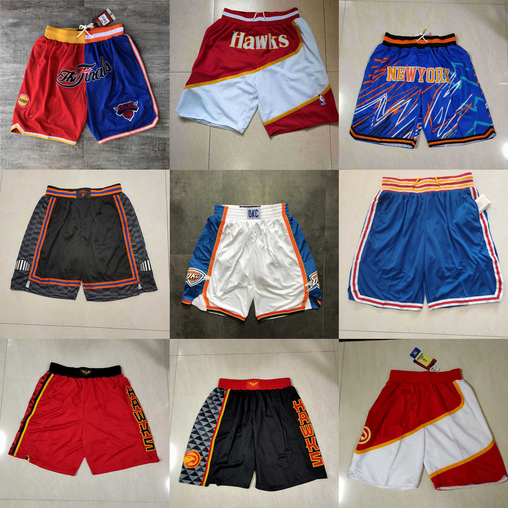 

Atlanta''Hawks''men Oklahoma''City Thunder''men New York''Knicks''men Throwback Basketball Shorts pocket, Color