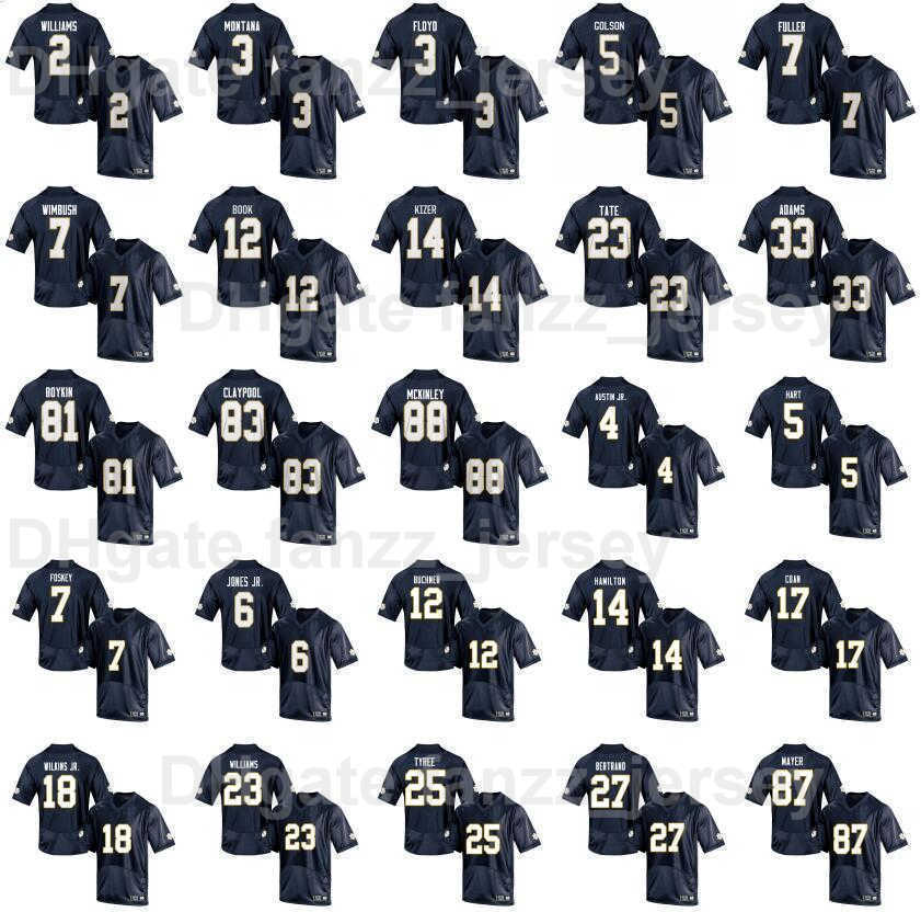 

NCAA Football College Notre Dame Fighting Irish Jerseys 17 Jack Coan 23 Kyren Williams 12 Tyler Buchner 25 Chris Tyree 87 Michael, Green