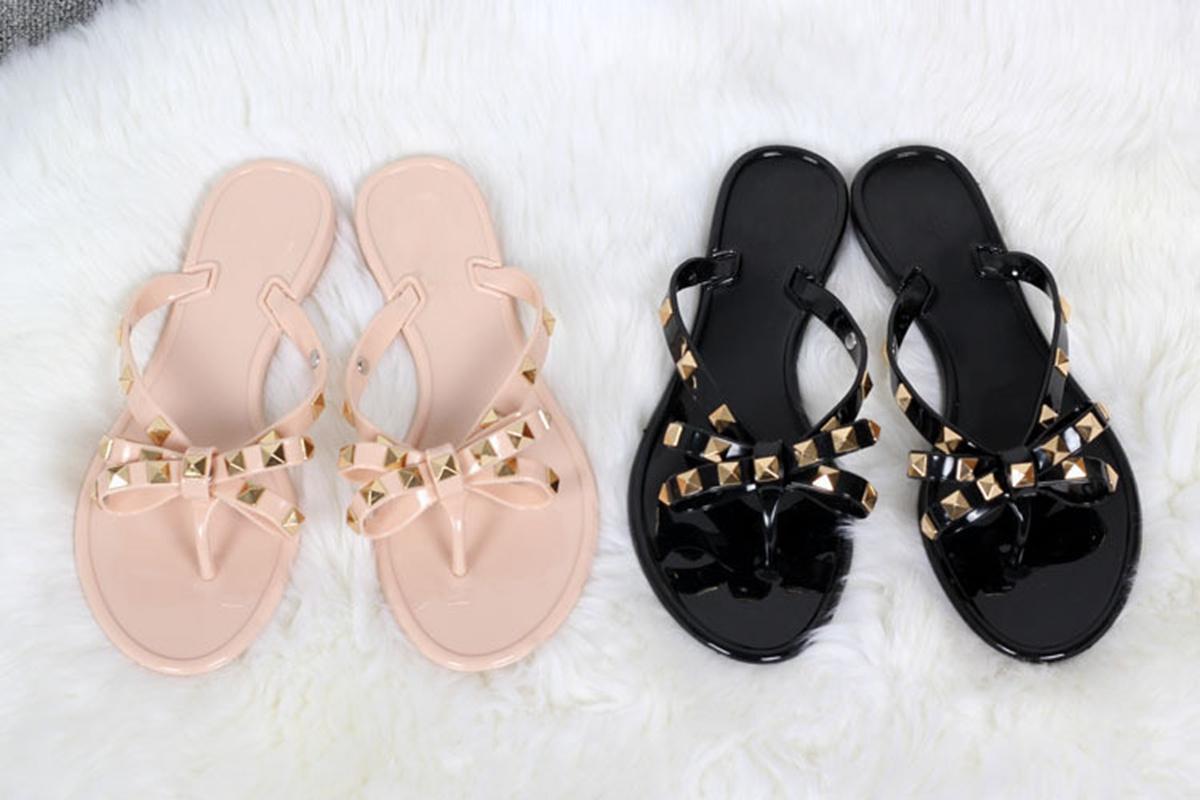 

Summer fashion beach shoes flip flops jelly casual sandals flat slippers bow rivet 35-40 VALENTINOes''Valentin''Valentinoe''Valentinoity rTZ