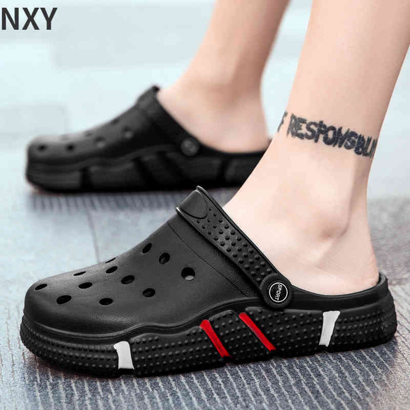 

sandals Summer Men Women Slippers Outdoor Garden Shoes Clogs Fast Dry Beach Massage Mules Flip-Flops Indoor Home Slides loafer 220623, Black