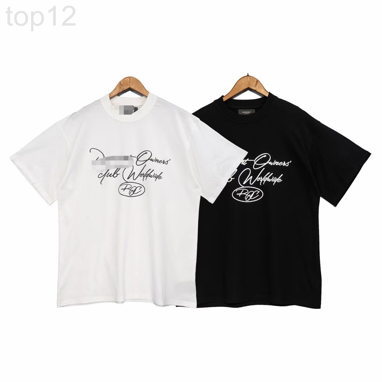

Men's T-Shirts designer Represent short sleeve T-shirt basic letter tee men's and women's loose sleeves JUVU, White