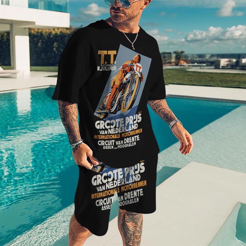 

Men's Tracksuits Oversized Tracksuit Men Set Fitness Patchwork Men's Motorcycle Grapihc Patern Loose HarajukuMen's, Kz-ot478
