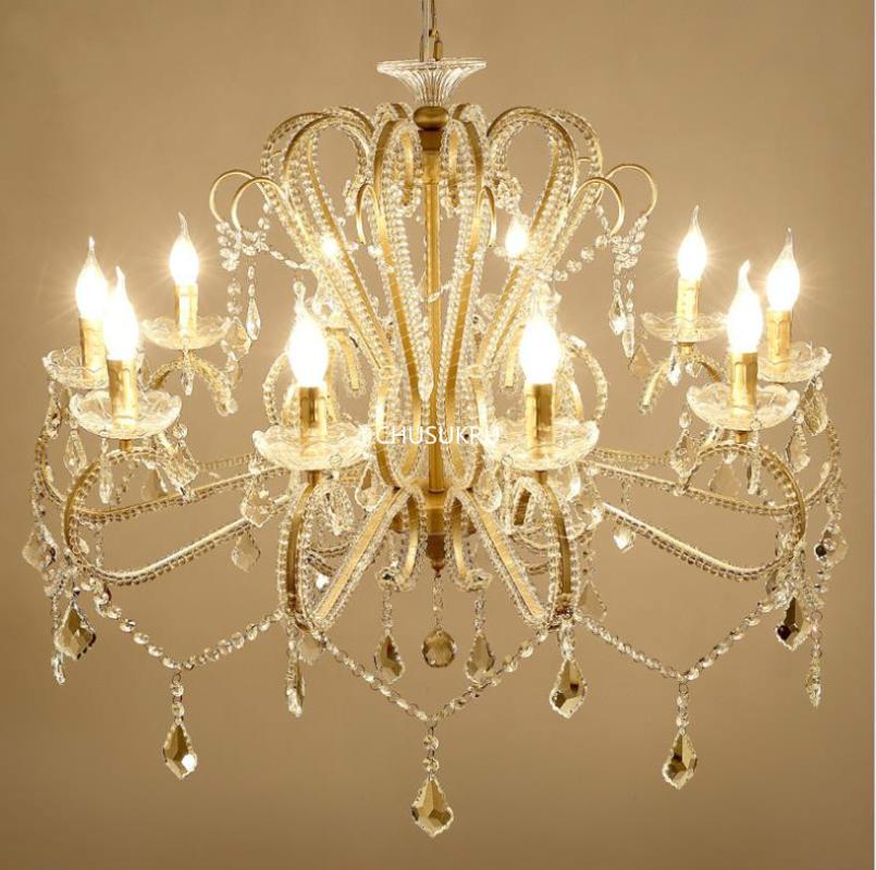 

Pendant Lamps American Rural Crystal Lamp European Living Room Bedroom Study Dining Clothing Shop Coffee Retro Chandelier