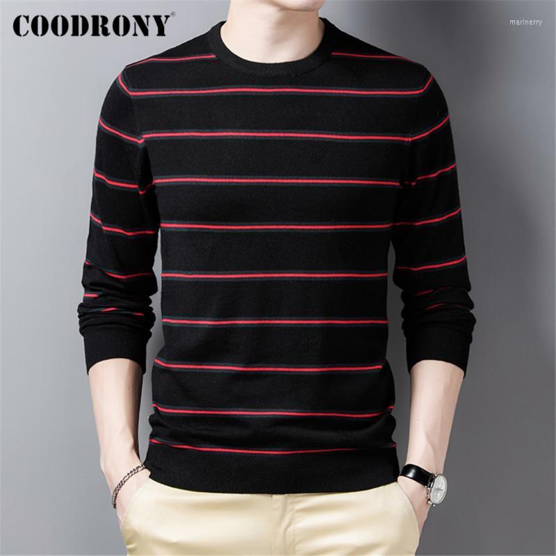 

Men' Sweaters Brand Fashion Casual Striped Sweater Men Clothing Autumn Winter Arrival Warm Wool Pullover O-Neck Pull Homme Z1046Men' Mari2, Black
