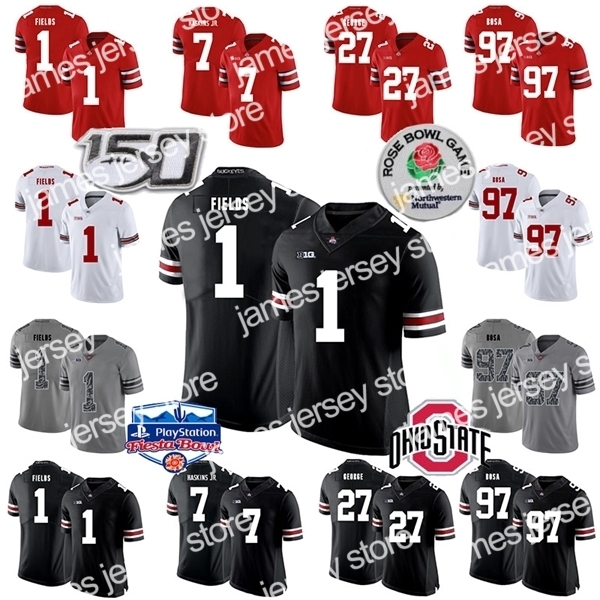 

Football Jerseys Ohio State Buckeyes Football Jerseys 1 Justin Fields 2 Chase Young 7 Dwayne Haskins Jr. 27 Eddie George 97 Nick Bosa 15 Elliott Fiesta Bowl, 150th patch