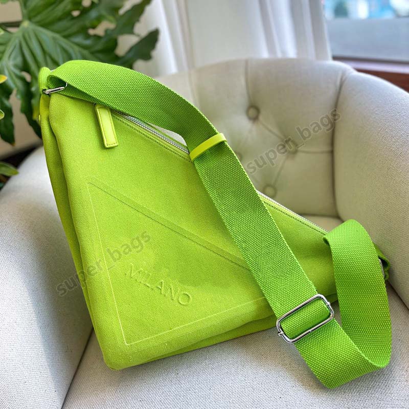 

Designer triangle bag Women one shoulder canvas nylon bag spring and summer handbag Purse 30 or 40 cm, Black
