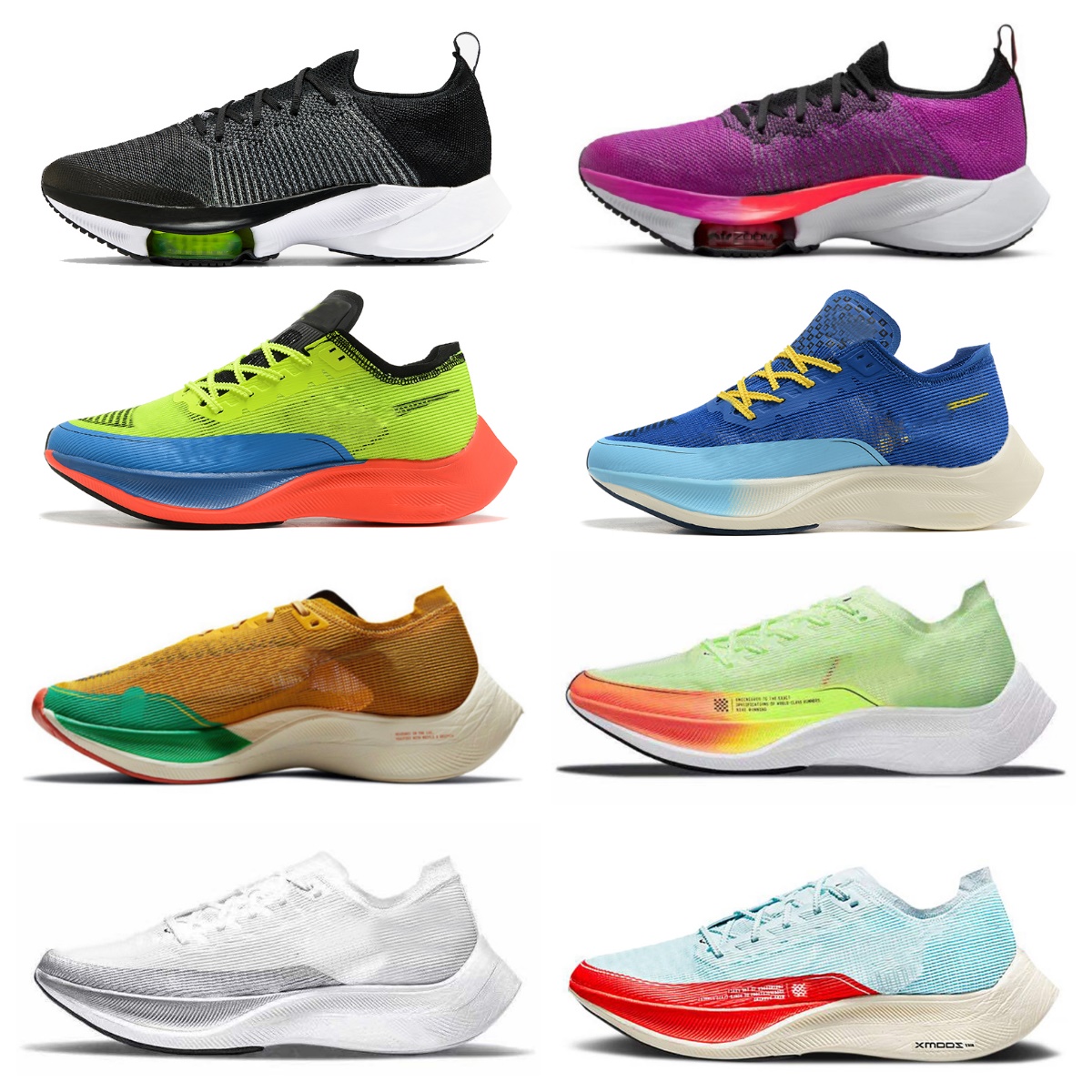 

NEW Zoomx Vaporfly Next% Running Shoes Steve Prefontaine Volt Dark Smoke Grey Tempo Fly knit Hyper Violet Crimson White Black Watermelon Blue Ribbon runners Sneakers, Bubble package bag
