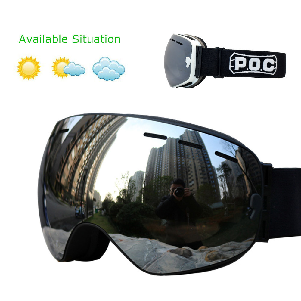 

POC double layers anti-fog Ski Goggles Snowmobile ski mask skiing glasses snow snowboard men women googles267a