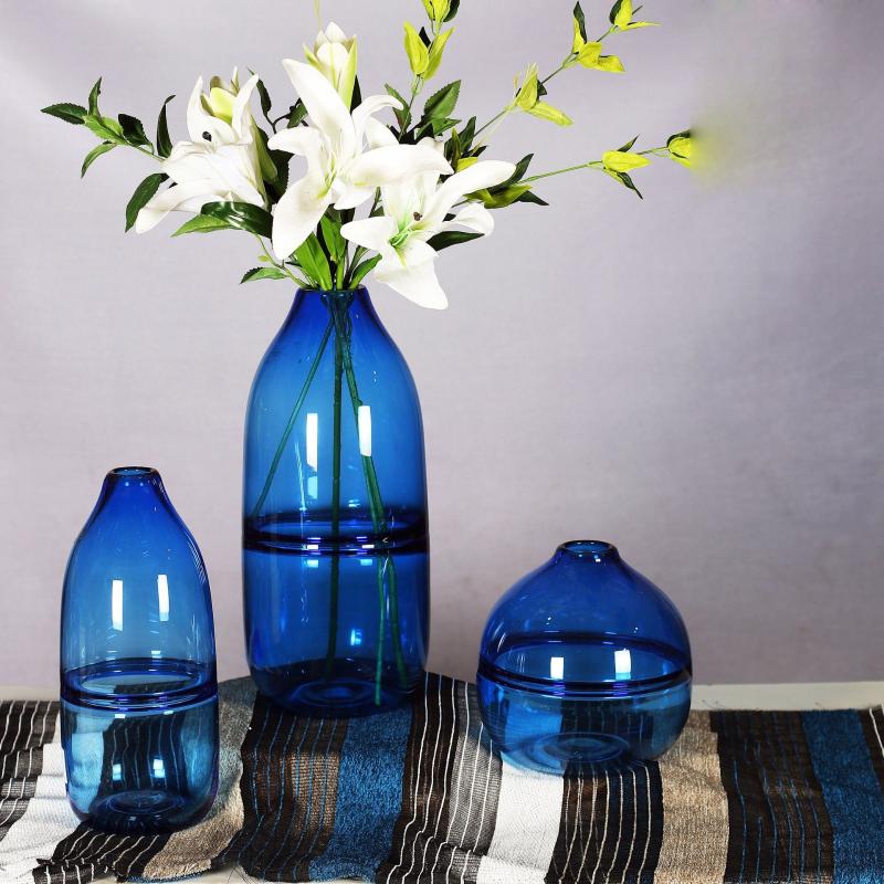 

Vases Colored Glass Vase Blow Making Carved Simple Geomantic Culture Indoor Decoration