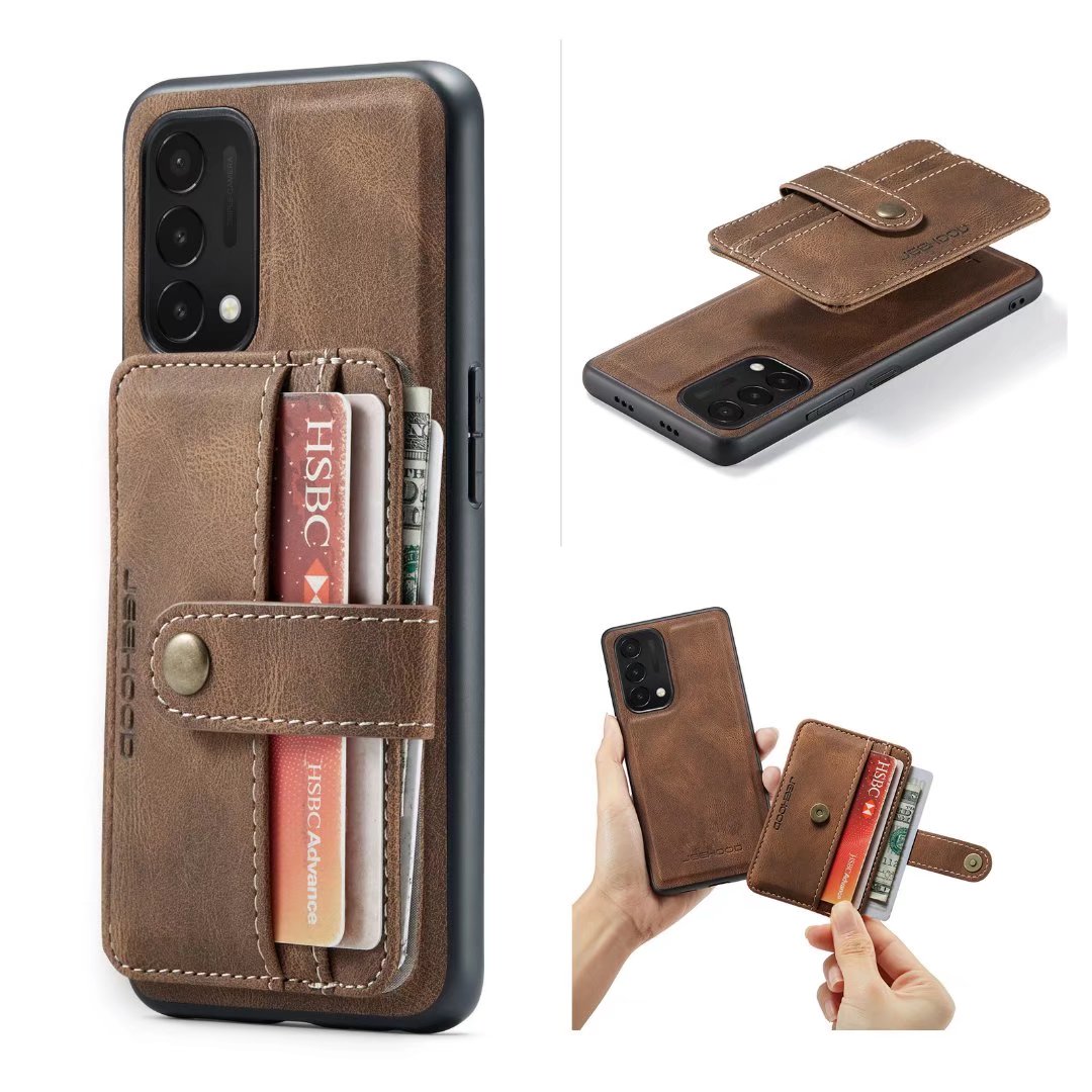 

Shockproof PU Leather ID Credit Card Holder Slots Wallet Cases For Oneplus Nord N200 Nord2 One Plus 9 Pro Flip Bag Pockets Cover, Red