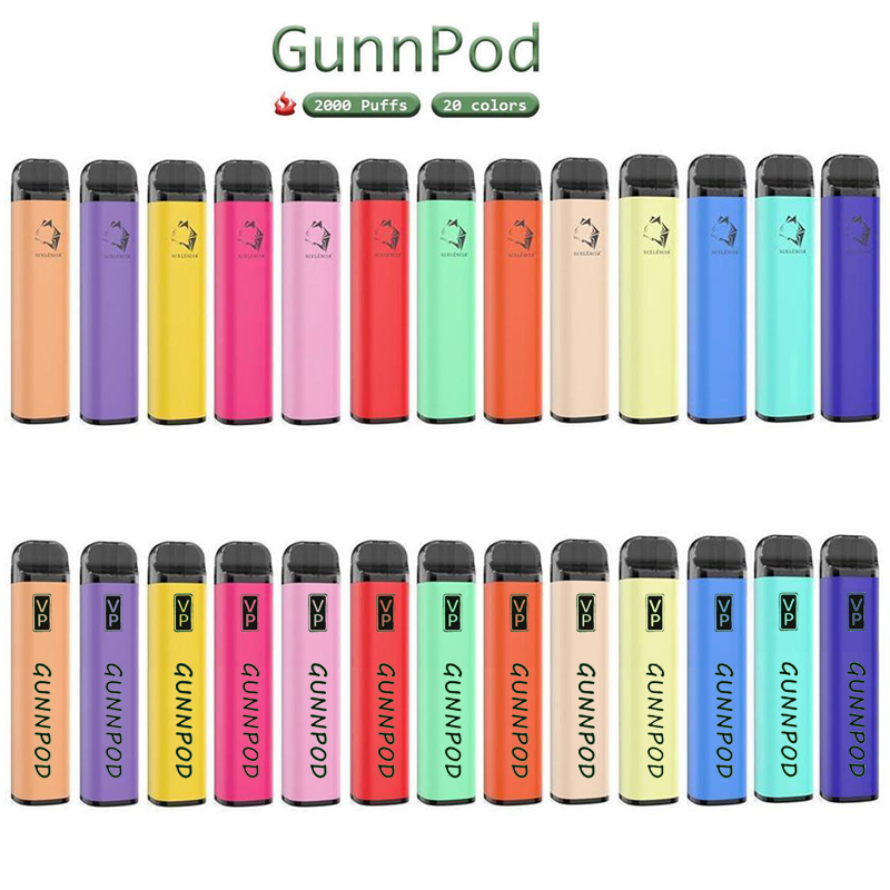 

Gunnpod Disposable Battery Vape Pen 2000 Puffs E Cigarette Deivce With 1250mAh Batteries 8ml Pod 20 Colors Gunpod vp Smoking Kits vs Bang XXL Float