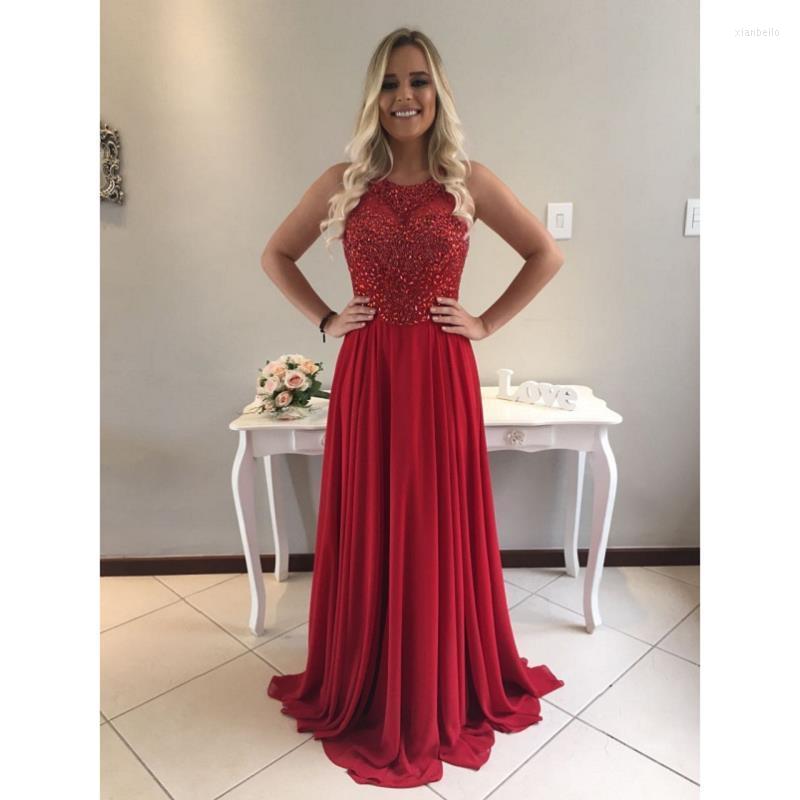 

Party Dresses Red Bling Prom Long 2022 Vestidos De Fiesta Noche Beaded Chiffon A Line Ever Pretty Imported Dress, Brown