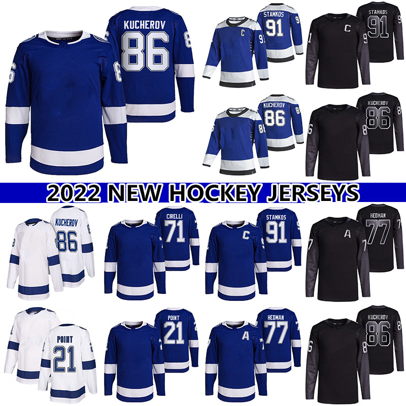 

86 Nikita Kucherov Stadium Series Jersey 77 Victor Hedman 21 Brayden Point 71 Anthony Cirelli 88 Andrei Vasilevskiy 91 Steven Stamkos Reverse Retro hockey jerseys, Blue
