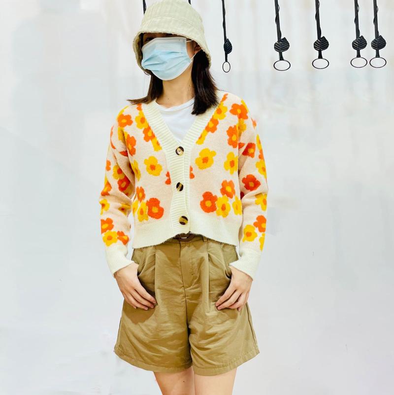 

Women's Polos Women's Cropped Cardigan 2022 Autumn Fashion Casual Long Sleeve Button Down Floral Print Knit Sweater Women-ClothingWomen', Blue