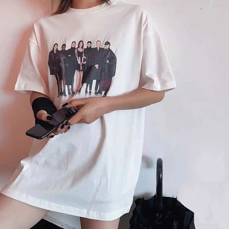 

Many People Pattern Famous 100% Cotton Womens T Shirts Soft Breathable Man And Woman tshirts Girl Female White black short sleeve tops cool T-shirt XS-4XL tshirt