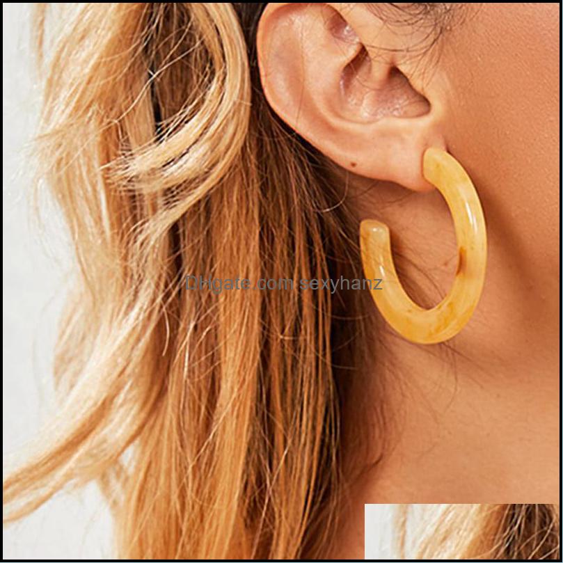 

Hoop Hie Earrings Jewelry Ins Trendy Rainbow Acrylic Resin Colorf Minimalist Minimalism Korean Fashion C Dhoc1