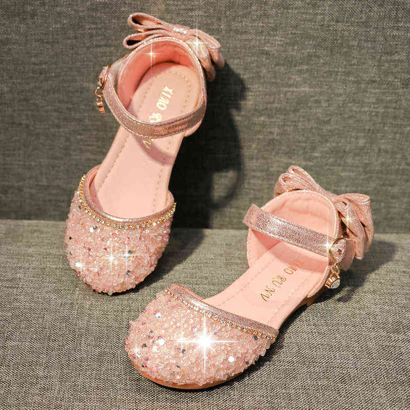 

Girls Sandals Baby Fashion Girls Shoes Summer Princess For Girls Kid Shoes Protect Party Shoes G220415, Silver