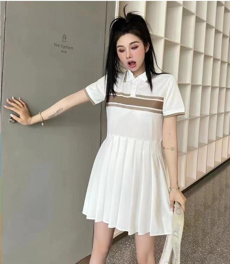 

Fashion Women Dresses Short Skirt Waist for Spring Summer Sports Casual Style Button Zipper Women Loose Dress White Black S-L, Black;gray